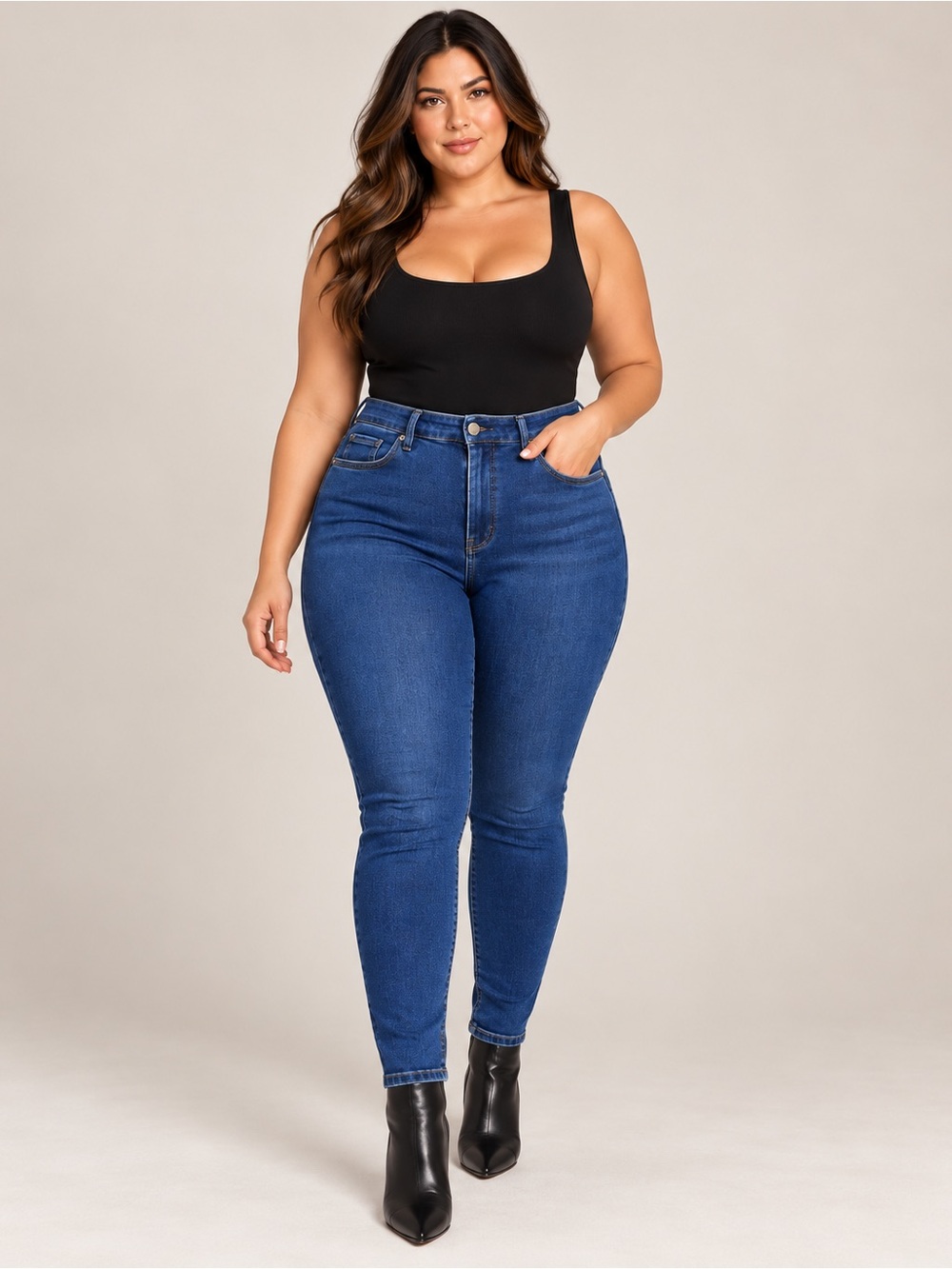 Good American Always Fits Good Waist Skinny Jeans Blue821 Size 14 18